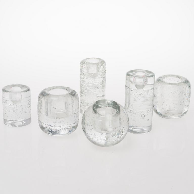 TIMO SARPANEVA, A set of six glass candleholders of the Arkipelago-series for Iittala.