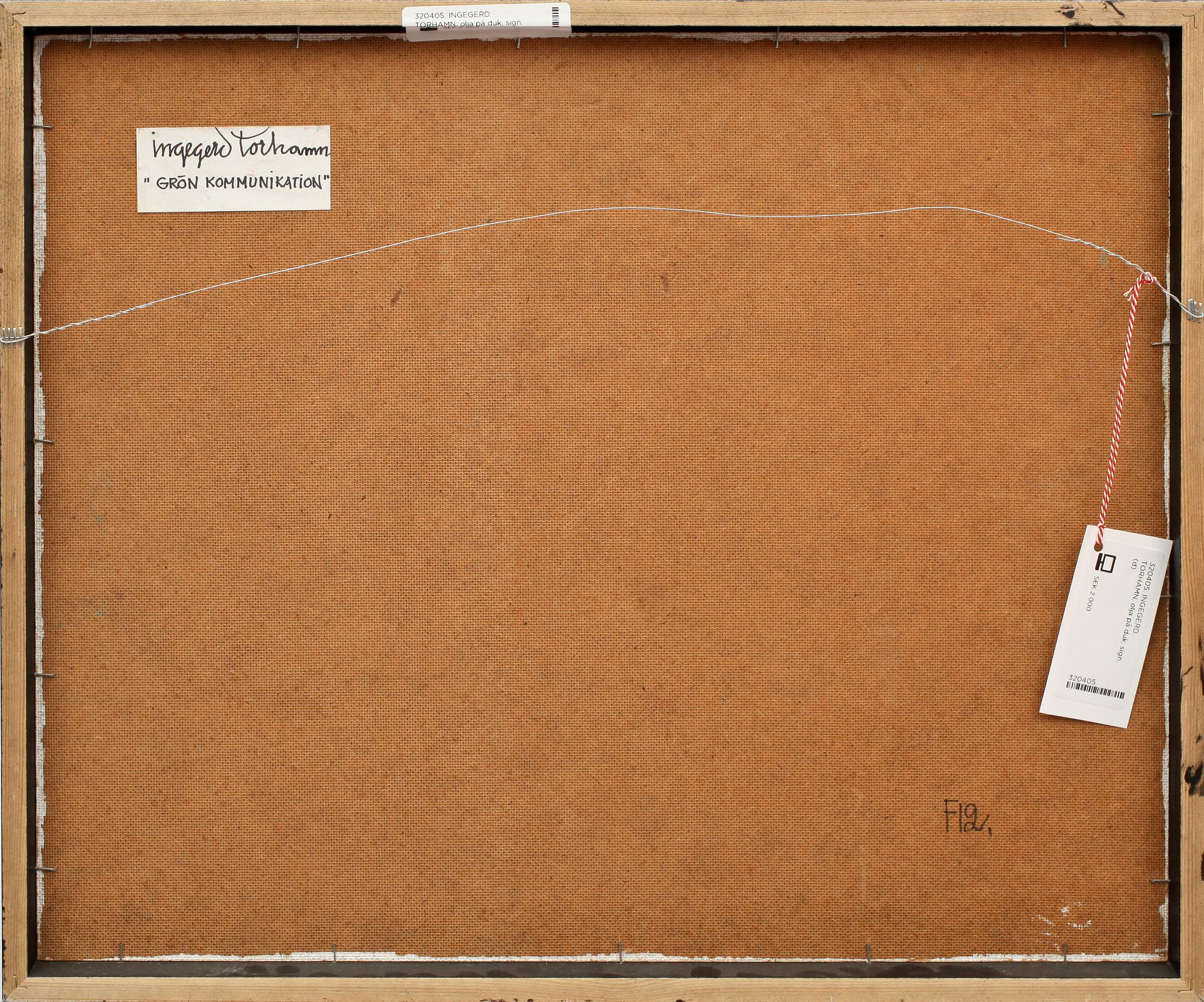 INGEGERD TORHAMN, olja på duk, sign.