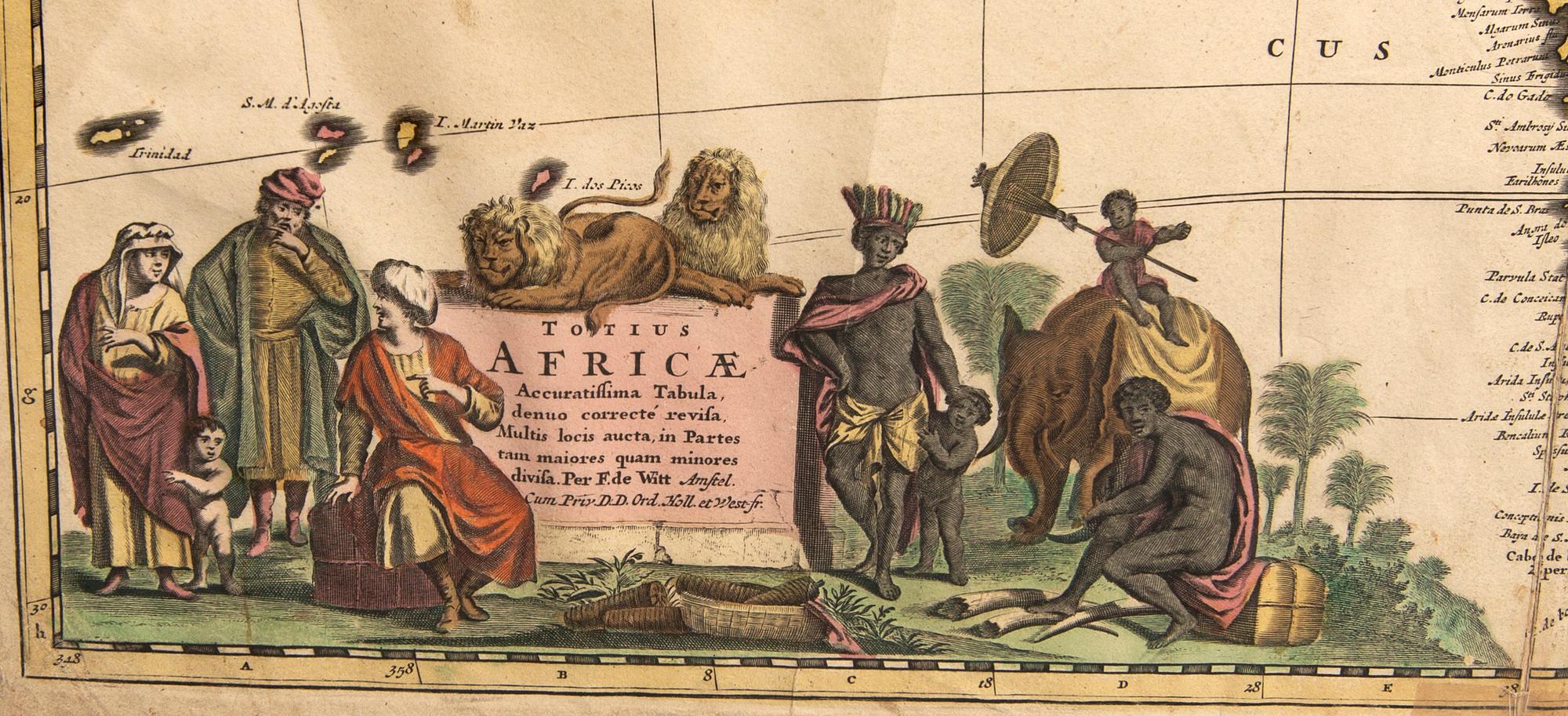 Frederik de Wit, map Africa, hand coloured copper engraving, Amsterdam c 1690.