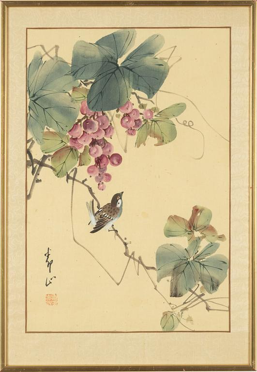 Oidentifierad konstnär, sidenmålning, Kina, 1900-tal.