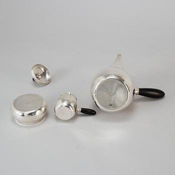 GEORG JENSEN, kaffeservis, 3 delar, sterlingsilver. Köpenhamn, Danmark, efter 1945, design nr 80.