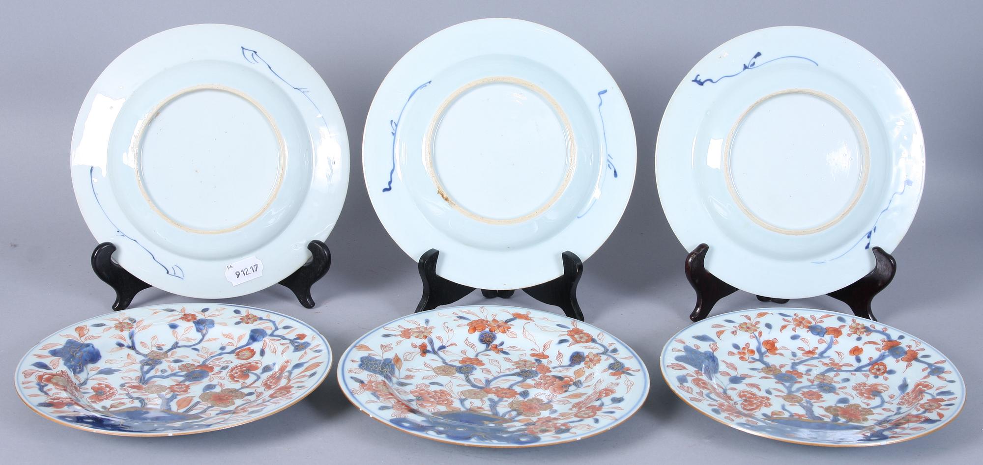 TALLRIKAR, 6 st, porslin, Kina, 1700-tal.