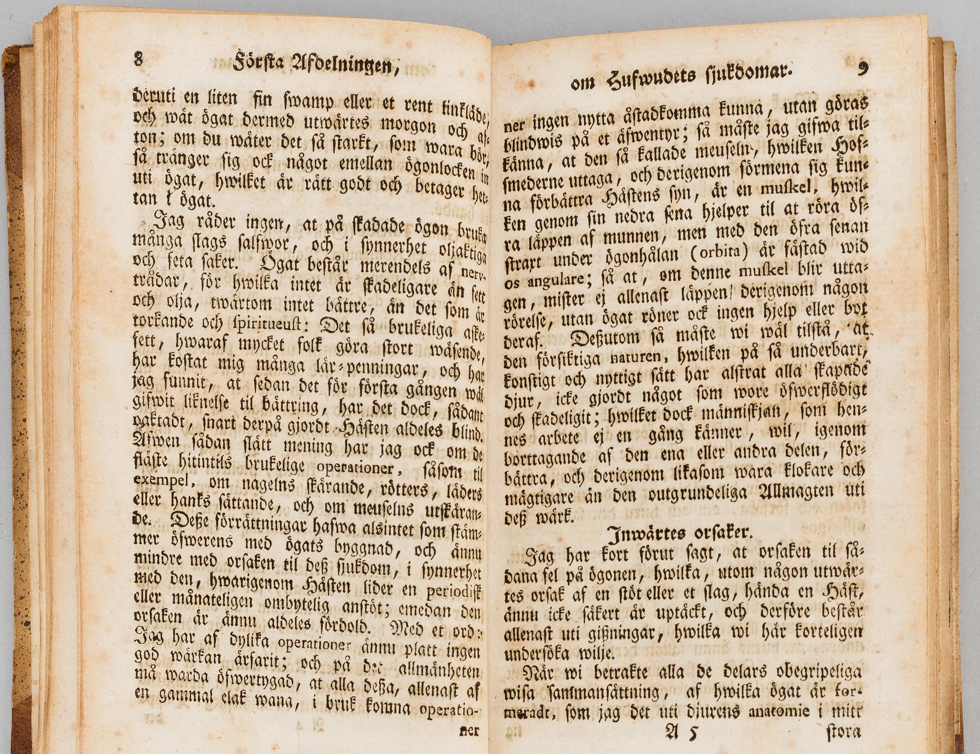 BOK, J B von Sind: Den uti fält och på resa hastigt helande häst-läkaren, 1774.