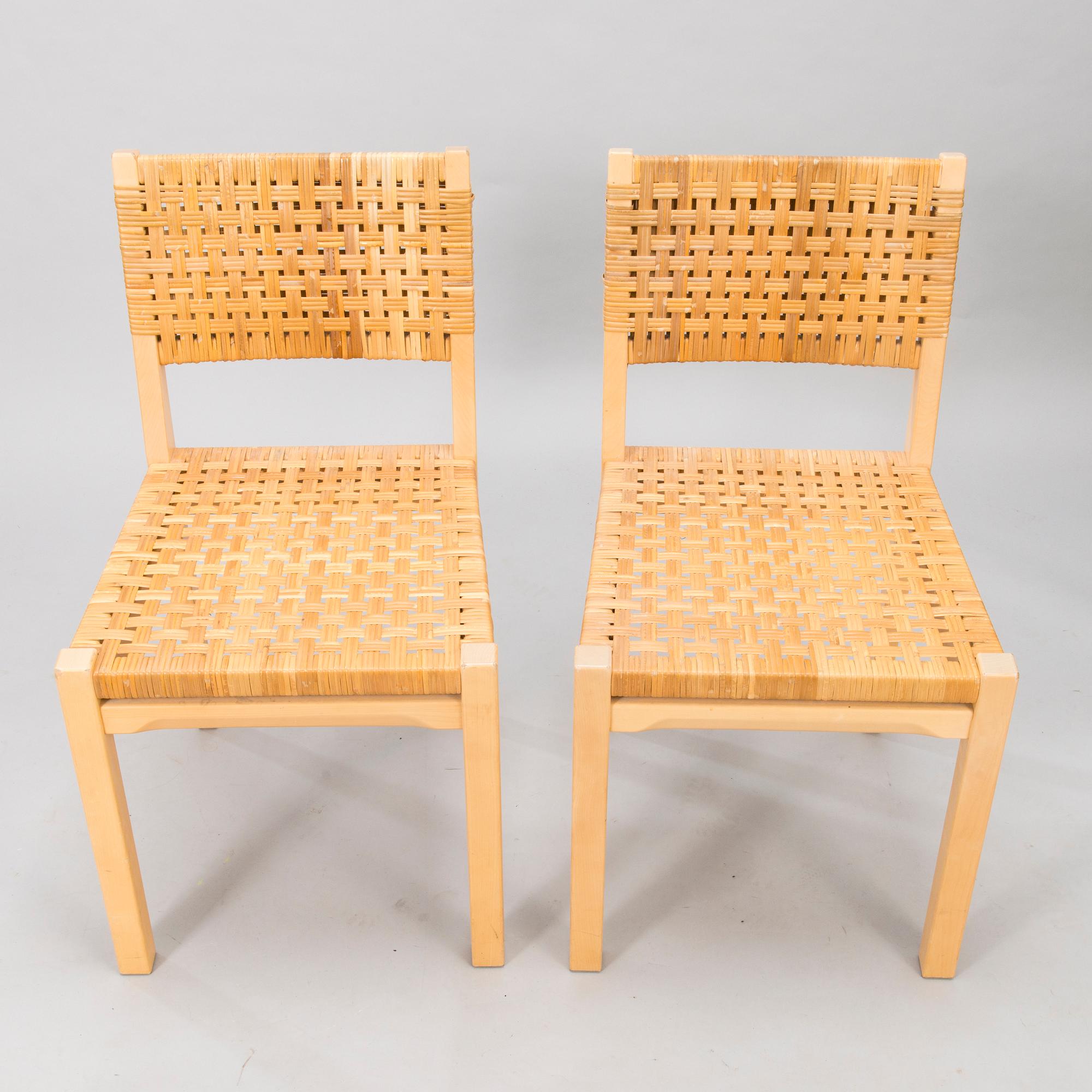 AINO AALTO, STOLAR, 4 st, modell 615, Artek, 1900-talets slut.