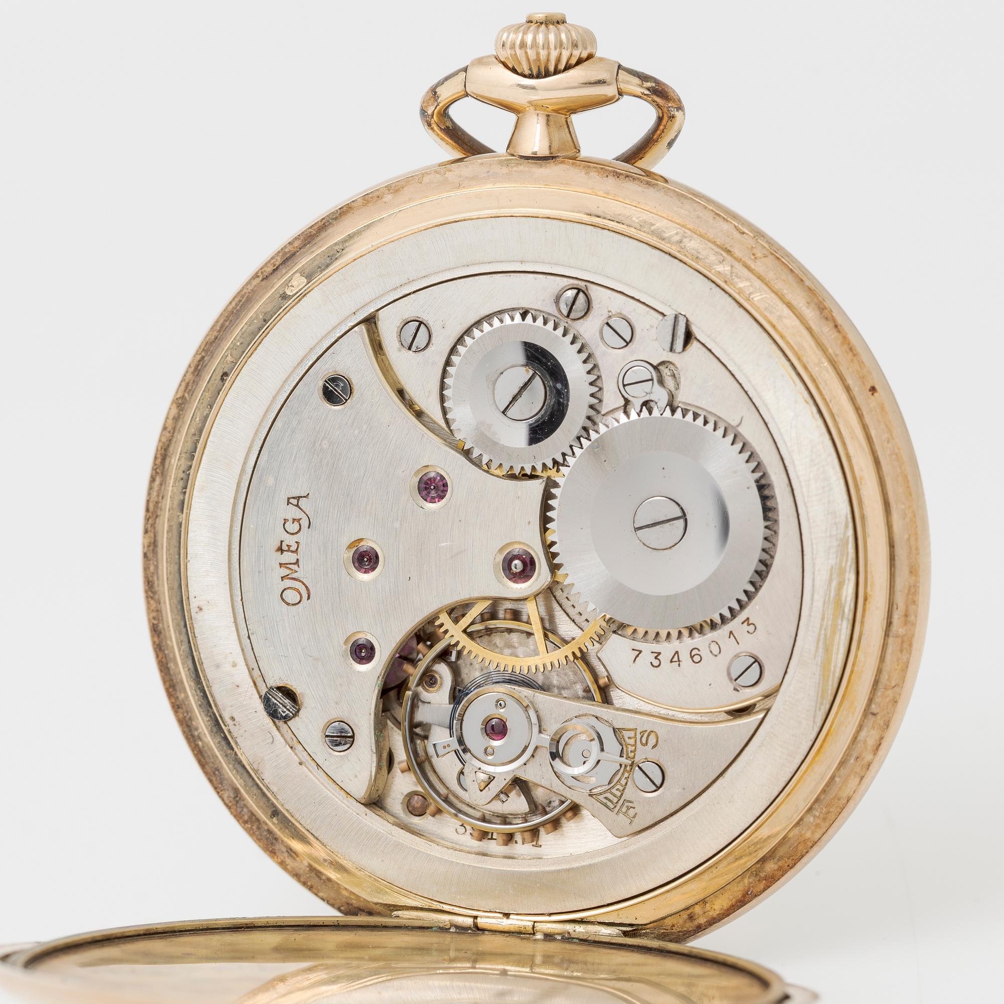 Omega, pocket watch, hunter, 47.5 mm.