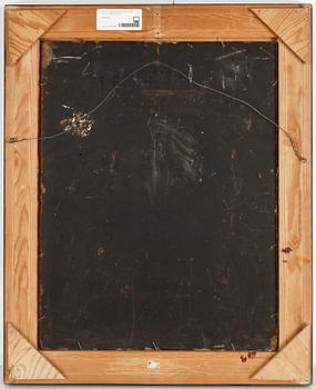 OKÄND KONSTNÄR, olja på pannå. 1800-talets slut.