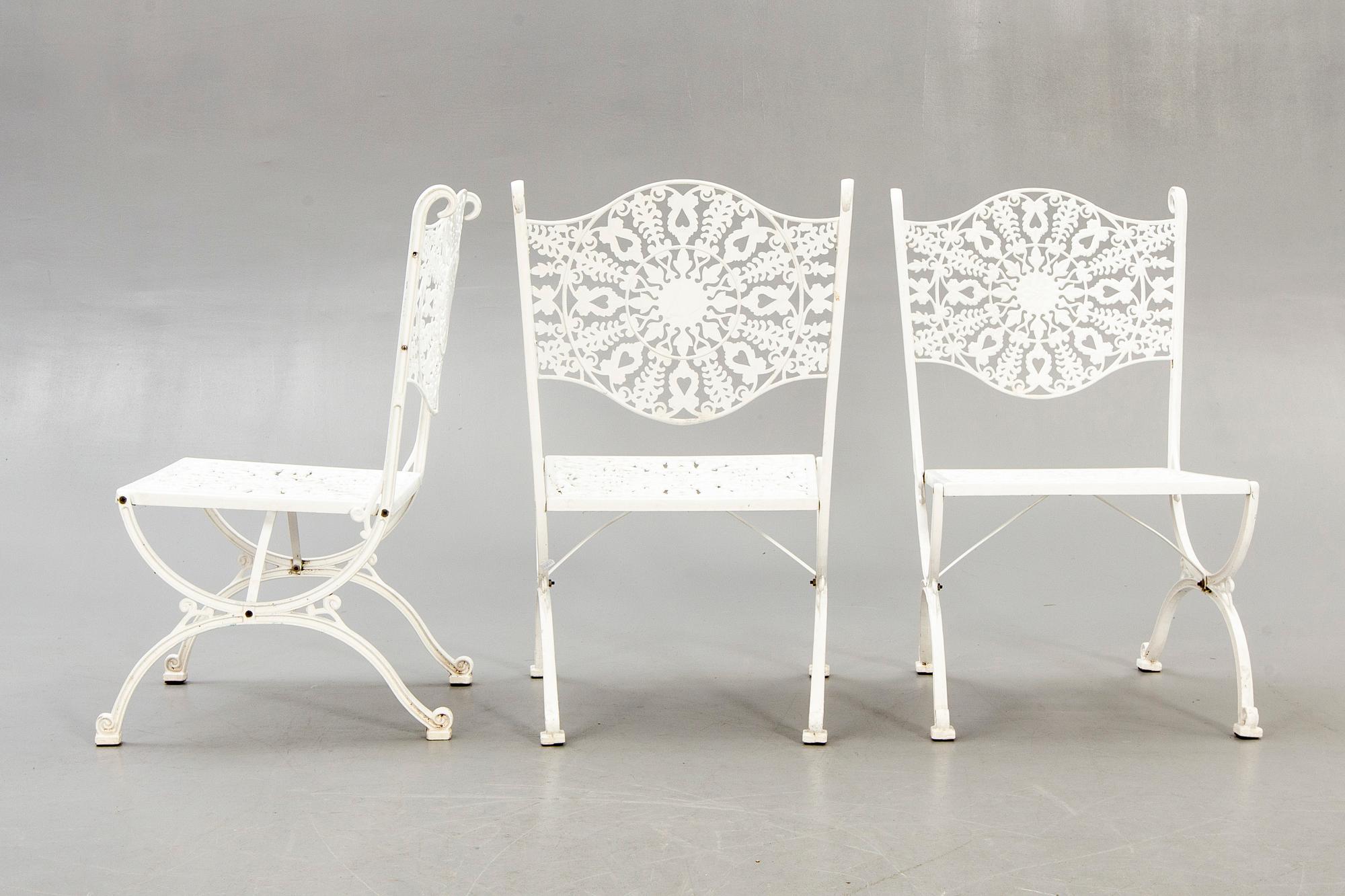 Garden group, table, chairs, 4 pcs, last part of the 20th century.