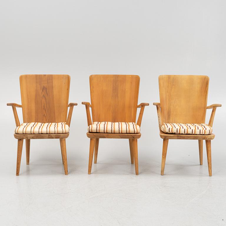 Göran Malmvall, armchairs 3 pcs, Svensk Fur, mid-20th century.