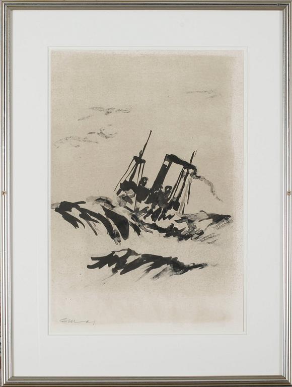 GÖSTA WERNER, 5 color lithographs, signed.