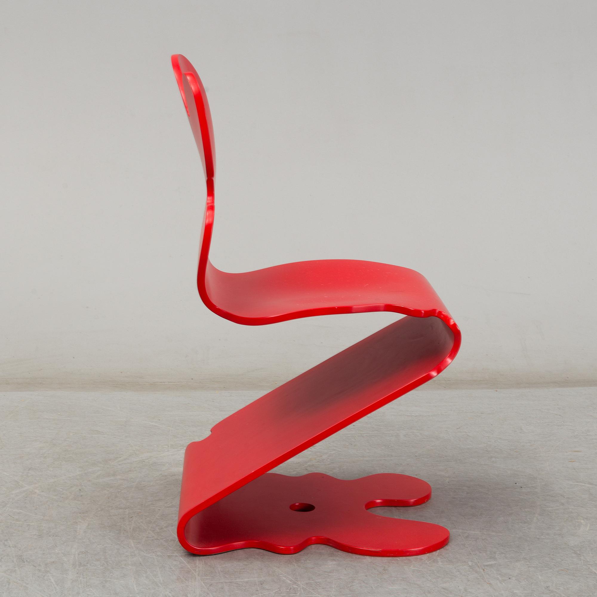 A 'Pantonic 5020' chair by Verner Panton, designed in 1992.