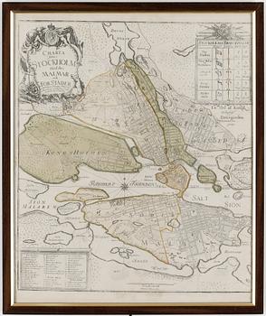 Georg Biurman · GEORG BIURMAN, Kopparstick, delvis kolorerat. Signerat i plåten. Stockholm 1751.
