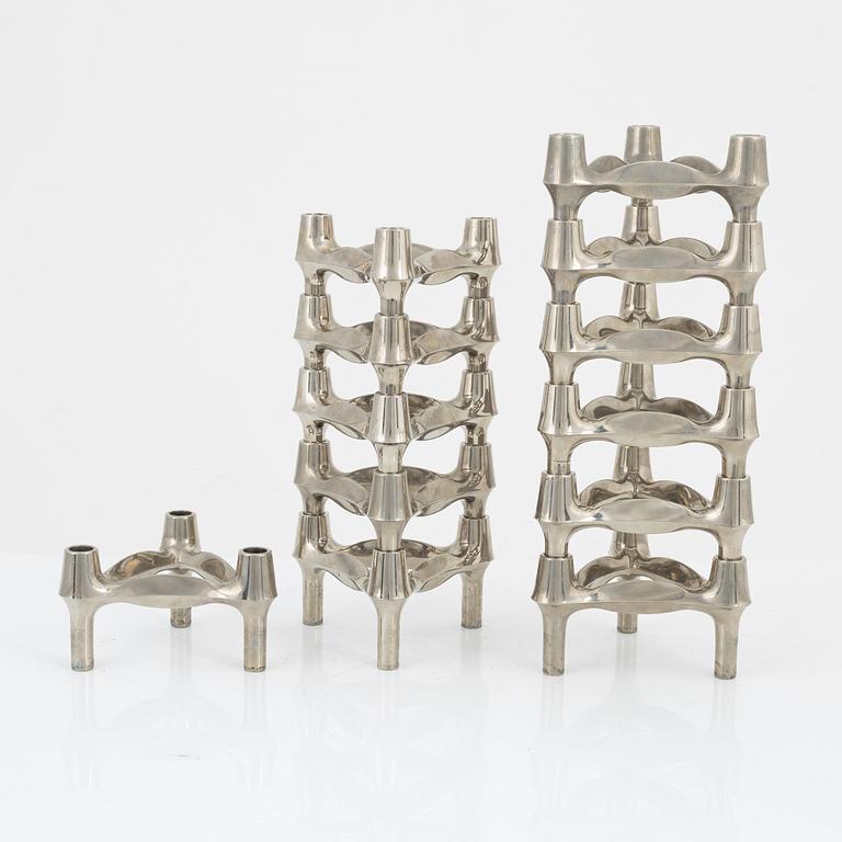 Caesar Stoffic & Fritz Nagel, ljusstakar, 12 st, vitmetall, 1900-talets andra hälft.