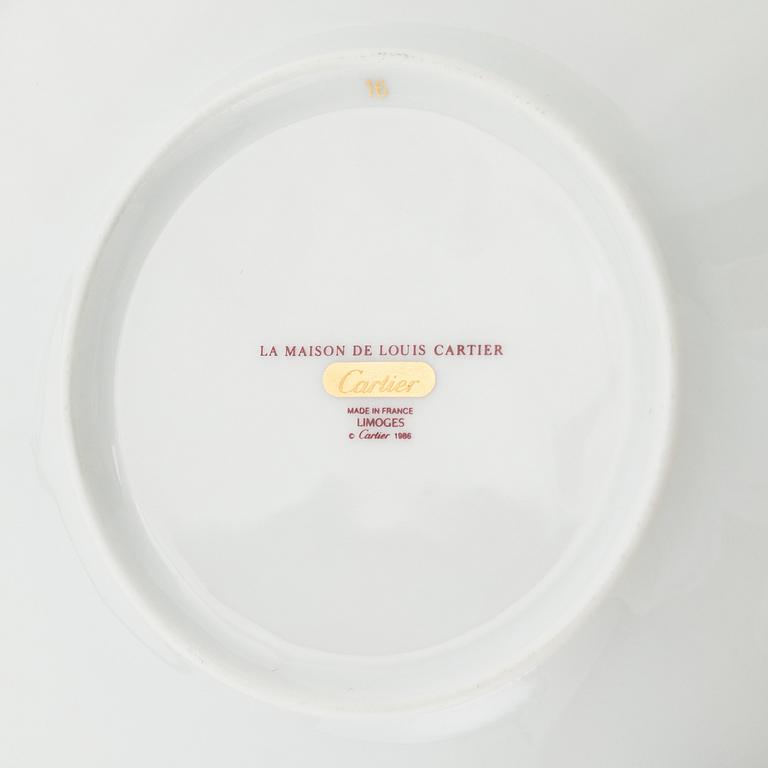 Cartier, tekoppar, 6 st, porslin, Limoges, Frankrike.