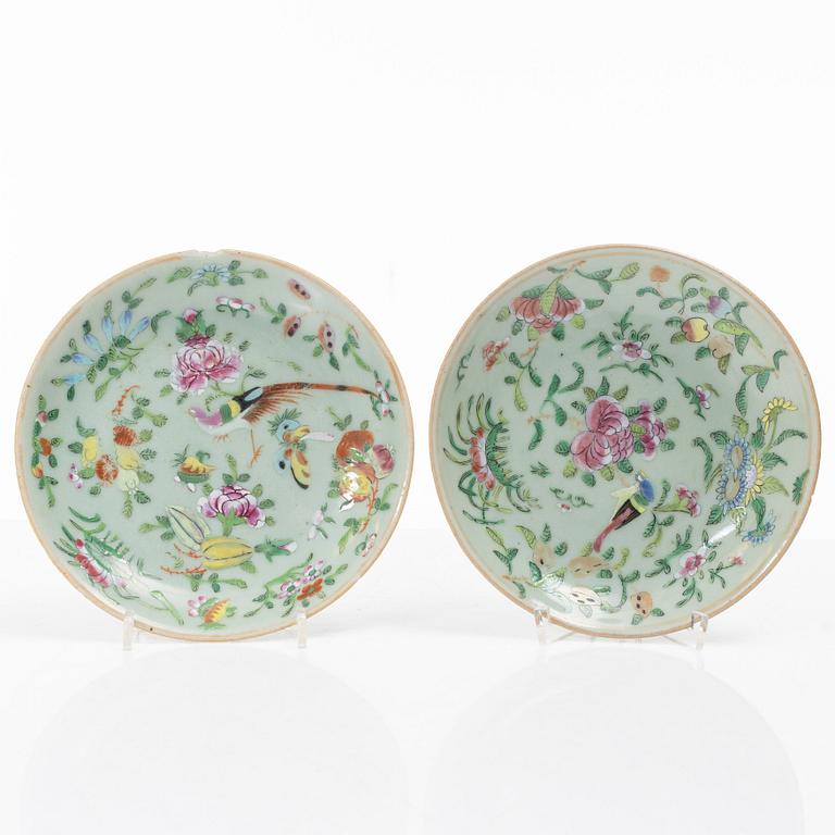 A set of 25 Canton famille rose dishes, 19th century.