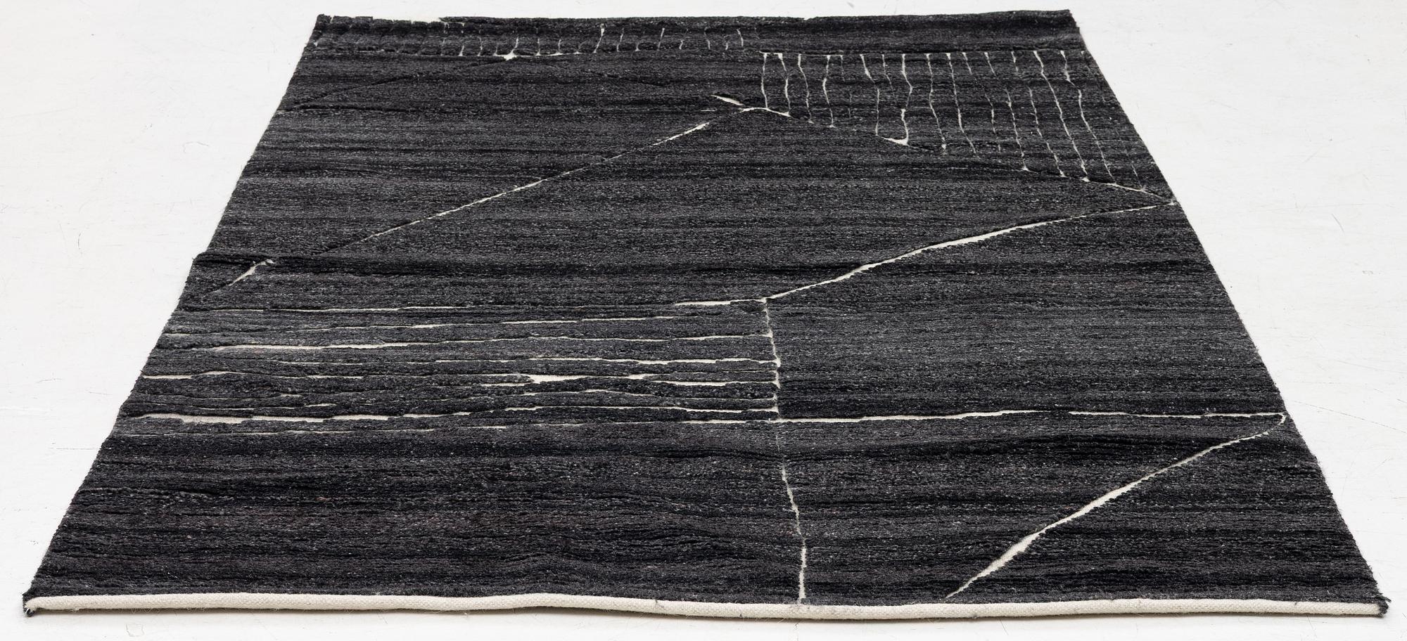 Rug, India, "Fields, Landscape". approx. 205 x 143 cm.
