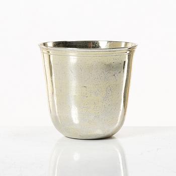 Delvis förgylld silver bägare, möjligen Strasbourg, mitten 1700-tal et.