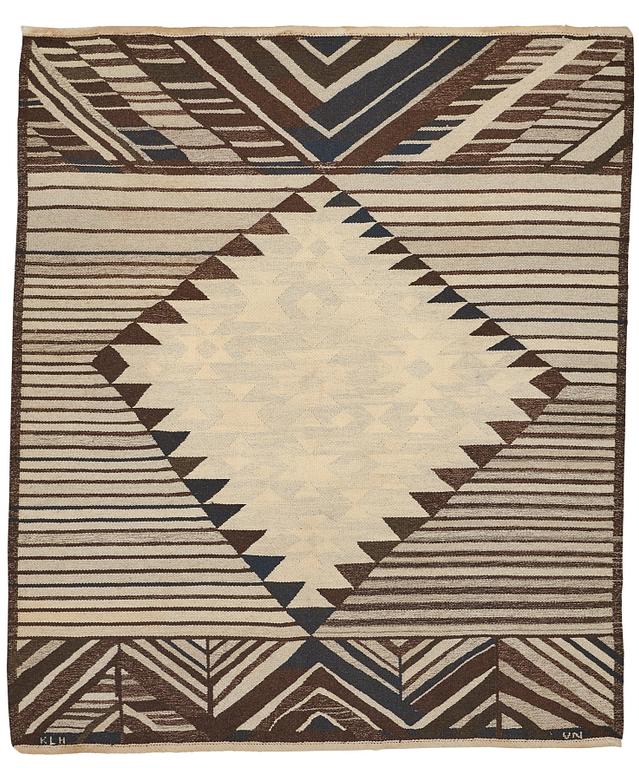 Viveca Nygren, Matto, flat weave, ca 227,5-228 x 192,5-193,5 cm, signed KLH VN.