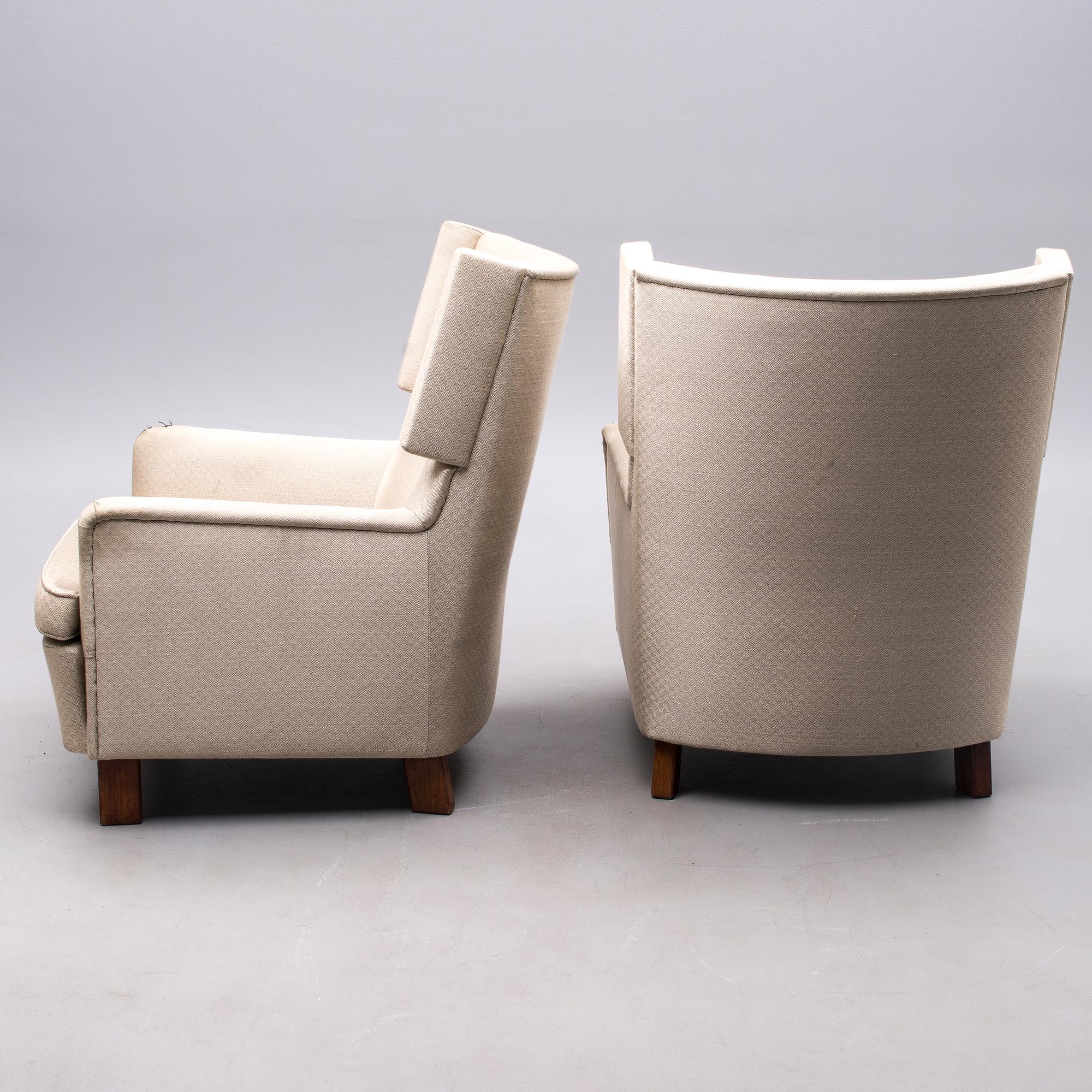 FÅTÖLJER, 2 st, modell 503, Hellevi Ojanen, Artek 1950-tal.