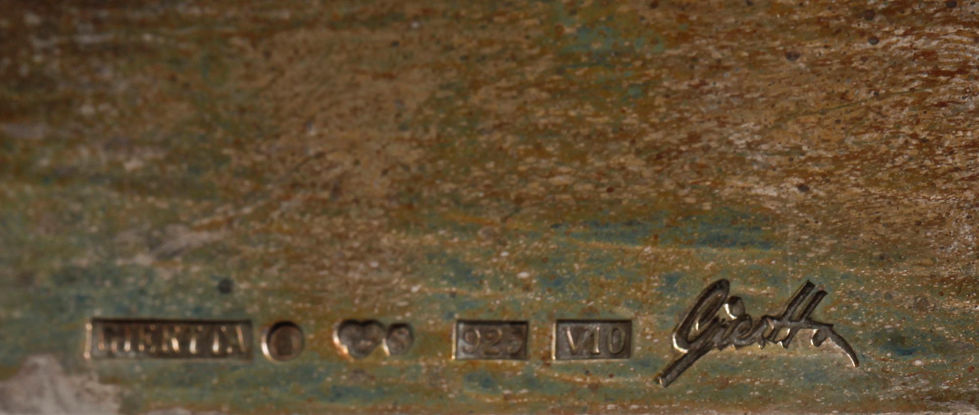 VÄGGLAMPETT, silver, Claes Giertta, 1995. Vikt ca 998g.