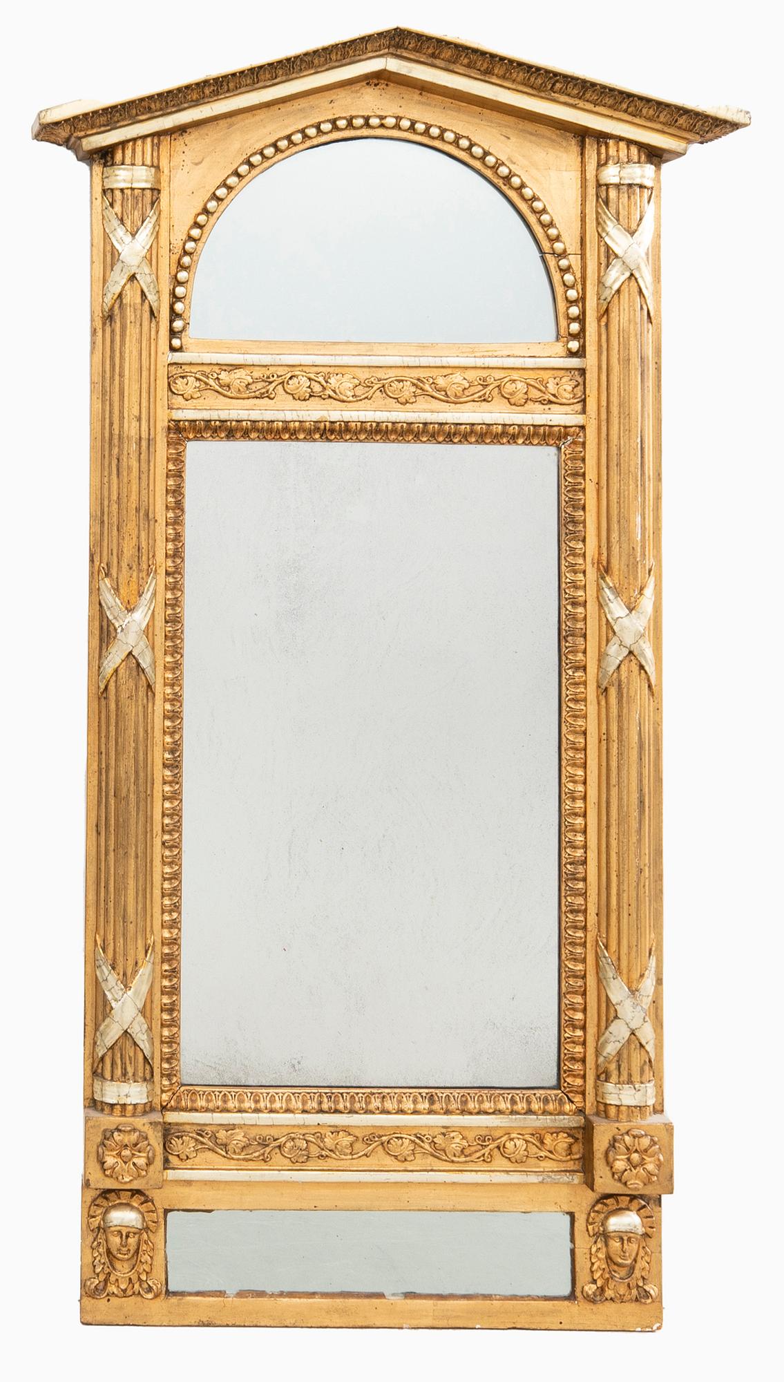 Mirror, signed by Johan Martin Berg (mirror manufacturer in Gothenburg 1803- ca 1837), Empire.