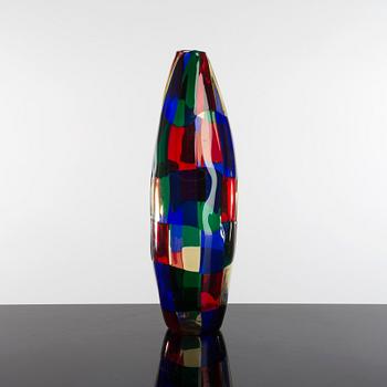 A Fulvio Bianconi "Pezzato" vase, made by Venini, Murano 1992.