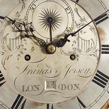 A Georgian longcase clock, around 1800, the dial signed Francis Jersey.