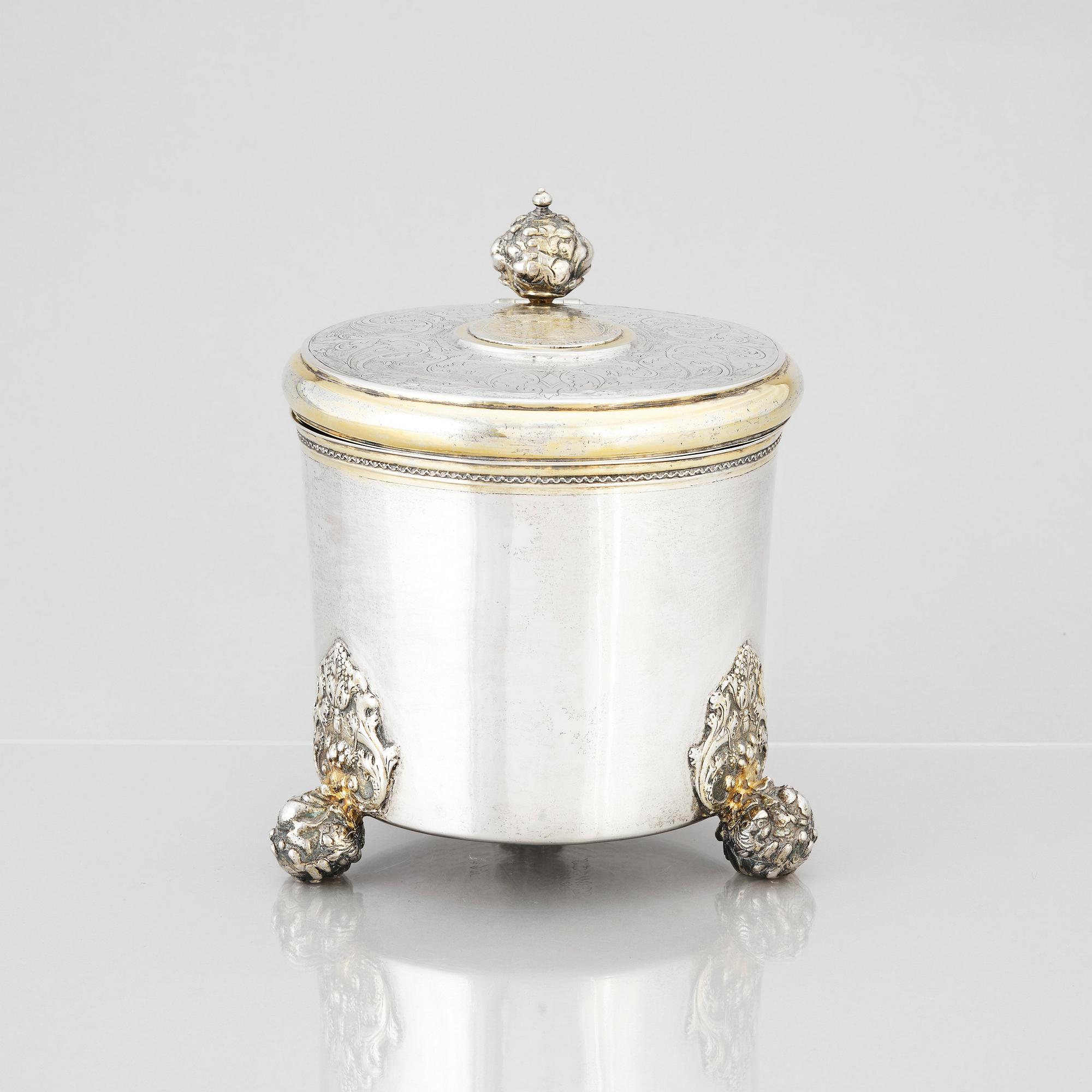 A Swedish late baroque parcel-gilt silver tankard, mark of Jeremias Britt, Kalmar (1736-1742).