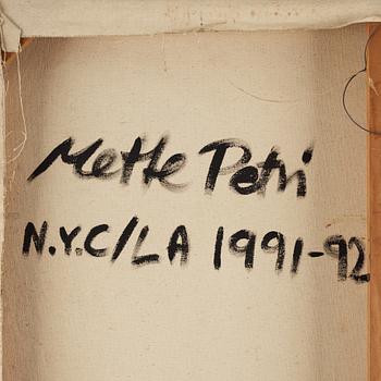 Mette Petri, olja på duk, signerad och daterad NYC/LA 1991-92 a tergo.