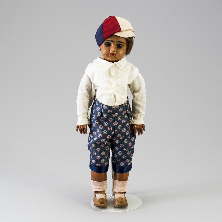 A bisque head doll marked E.D depoussé, France, early 20th century.