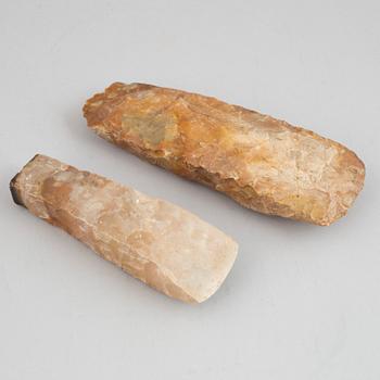 Two neolithic flint axes.