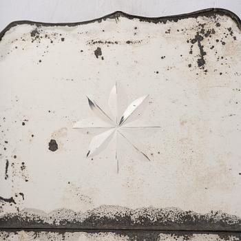 A pair of Gustavian engraved glass one-branch girandole mirrors by N. Meunier (master in Stockholm 1754-97).