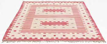 Marianne Richter, a carpet, "Rostaggen", flat weave, ca 237 x 187 cm, signed AB MMF MR.