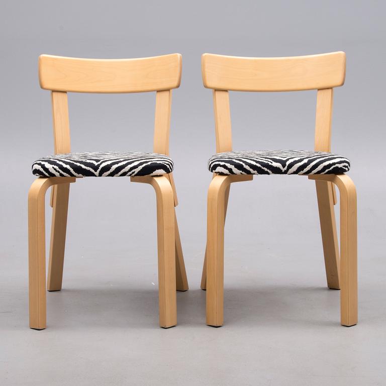 STOLAR, 4 st, modell 69, Alvar Aalto, Artek. Formgiven 1935.