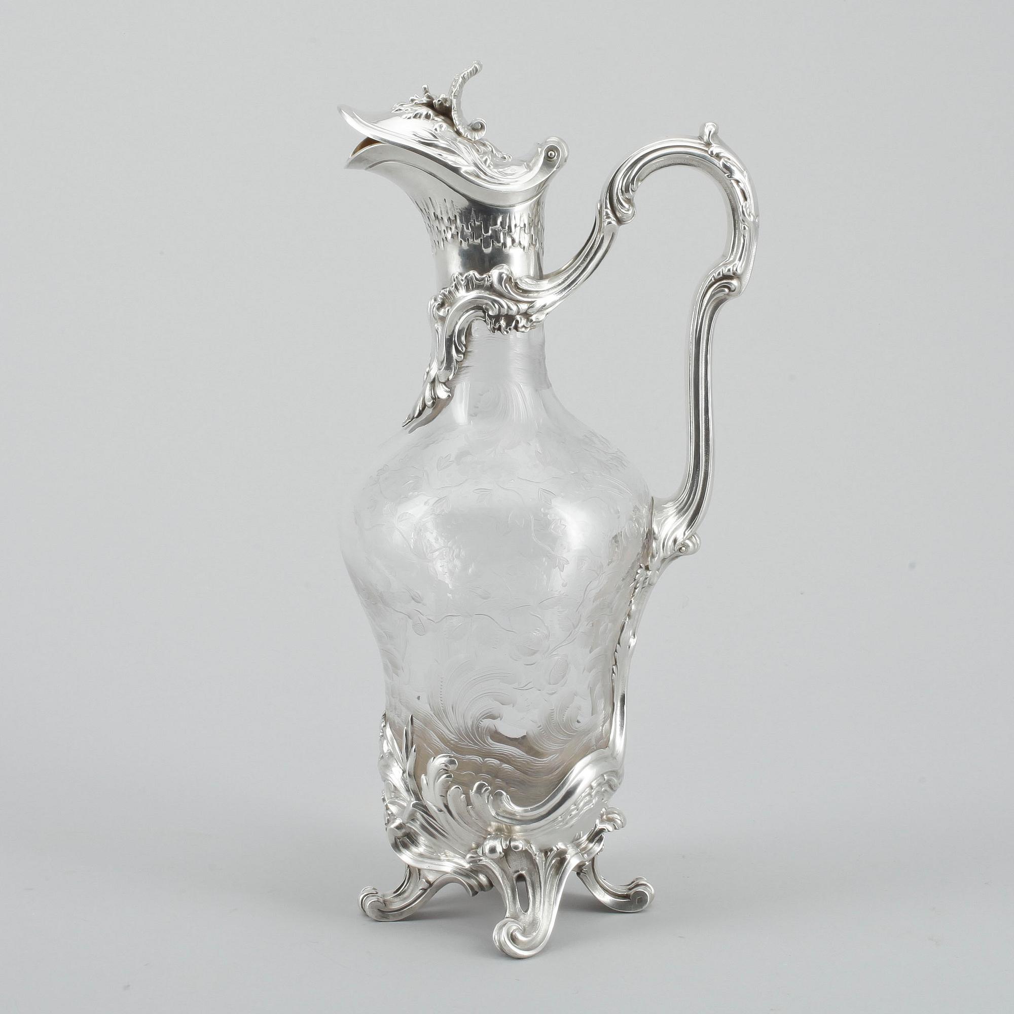VINKARAFF, silver, glas, rokokostil, Paris, Frankrike, sent 1800-tal.