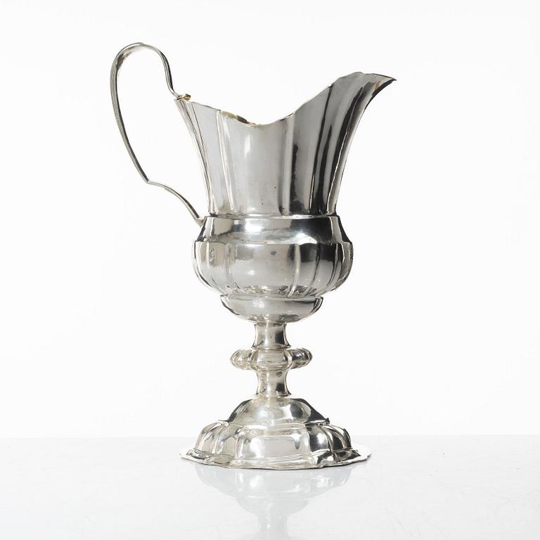 A Berlin silver pitcher, marks of Johann Gottlieb I. Matthes, 1740's.