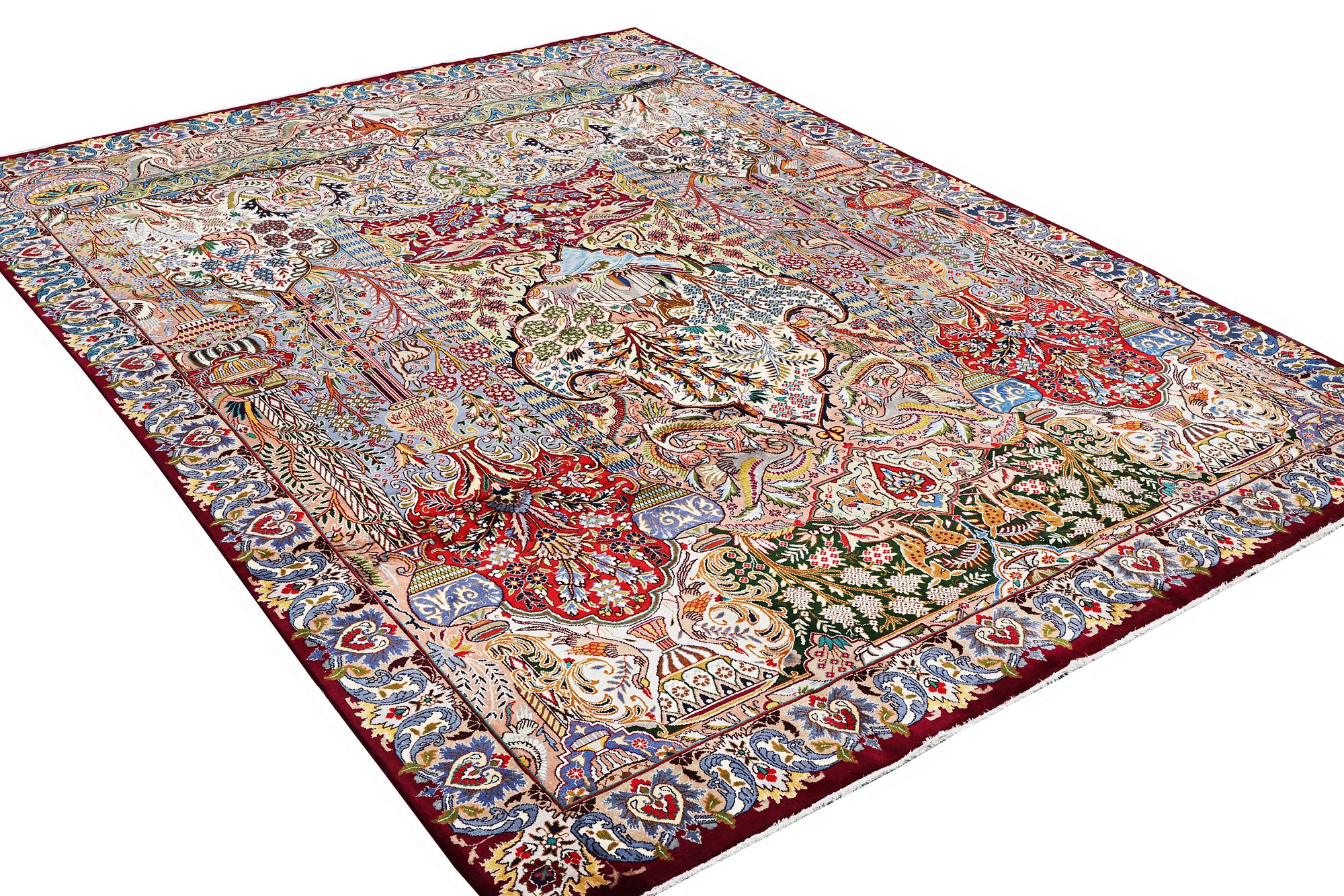 A Kashmar carpet, c. 398 x 294 cm.