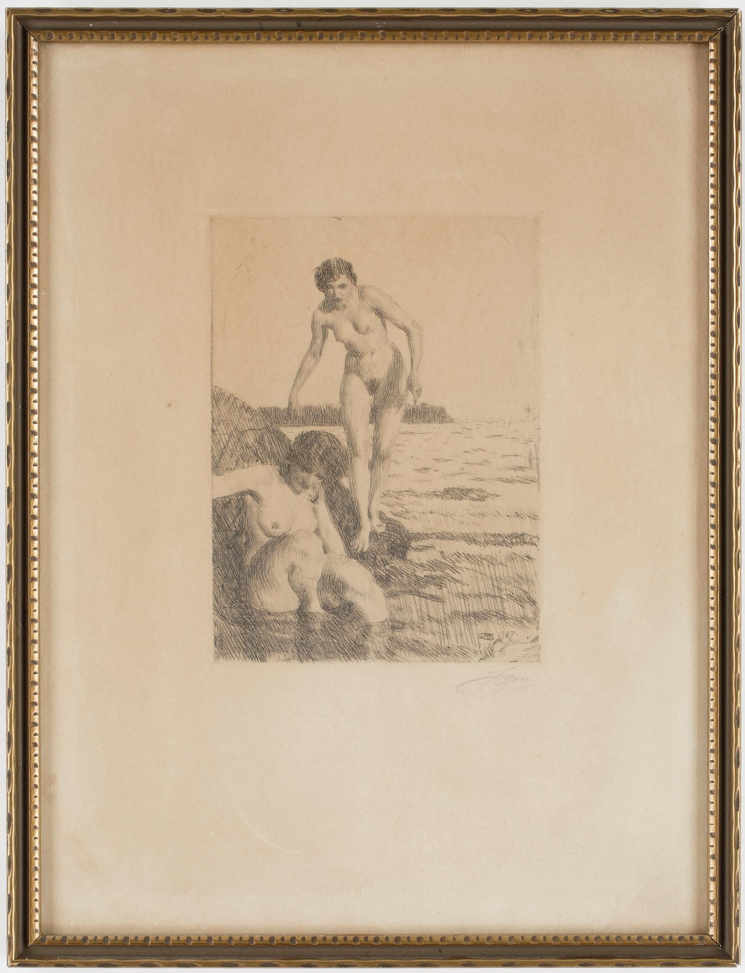 ANDERS ZORN, etsning, plåtsign o dat 1917, blyertssign.