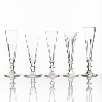 A set of 10 champagne glasses, first part of the 19th Century.