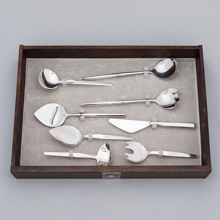 Tapio Wirkkala, a 94-piece set of 'Marski' sterling silver cutlery, Kultakeskus, Hämeenlinna 1988. Original cutlery box.