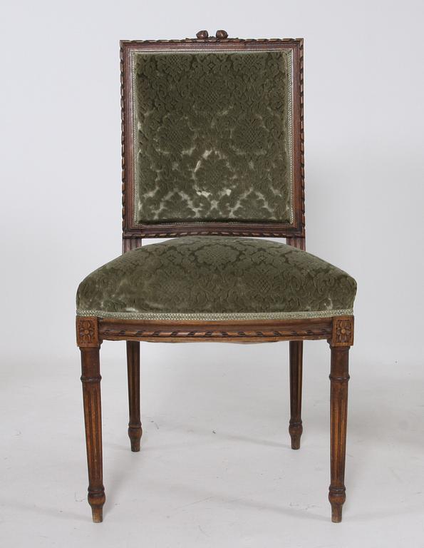 SALONGSGRUPP, 8 delar, gustaviansk stil, 1900-tal.