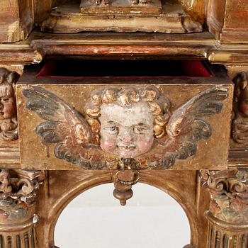 PREDIKSTOL/BARSKÅP, barockstil, 1800/1900-tal.