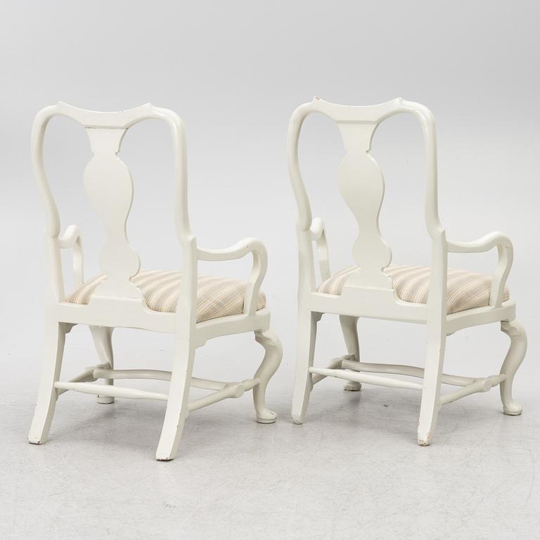 Armchairs, a pair, late Baroque, 18th century.