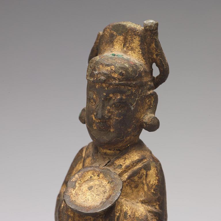 FIGURINER, ett par, brons. Mingdynastin, 1600-tal.