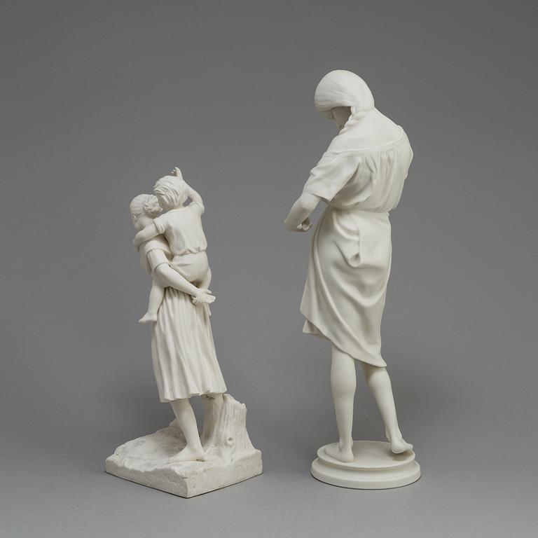 TWO PARIAN FIGURES, Gustafsberg ca 1900.