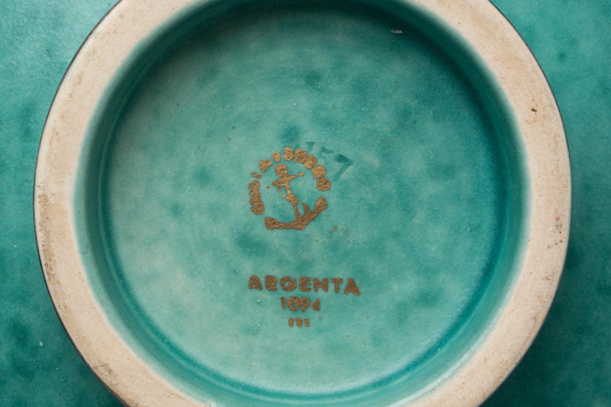 URNA och SKÅLAR, ett par, "Argenta",  Wilhelm Kåge, Gustavsberg.