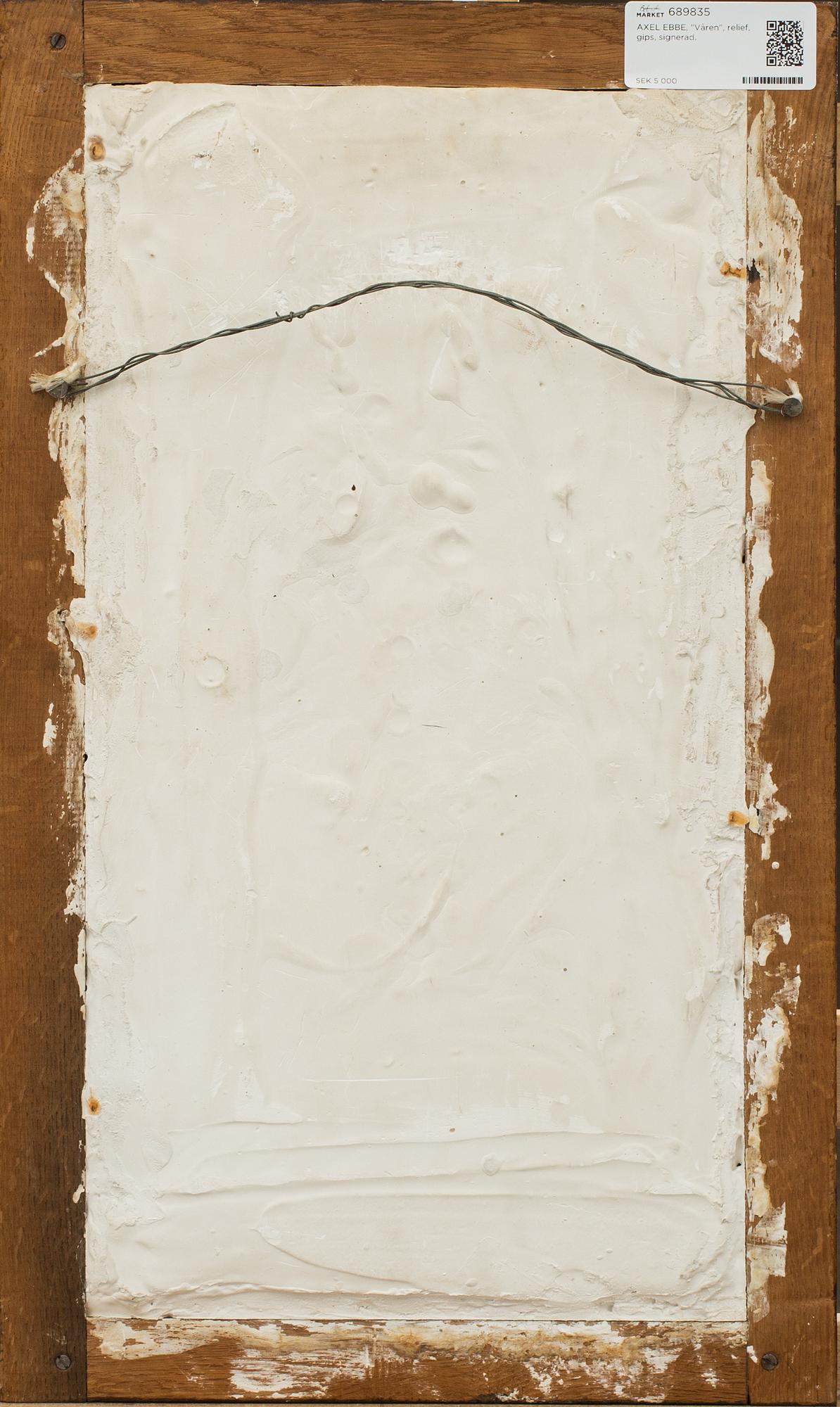 AXEL EBBE, "Våren", relief, gips, signerad.