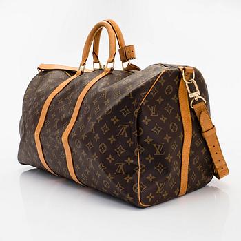 Louis Vuitton, a Monogram Canvas 'Keepall 55 Bandoulière' weekend bag.