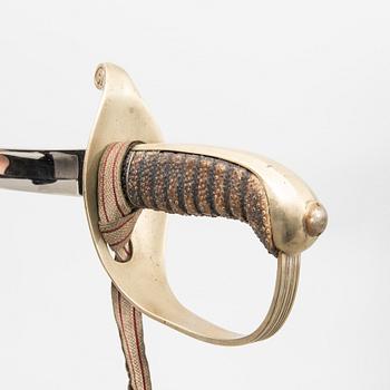 Two Danish sabres, 1858 pattern, with scabbards.