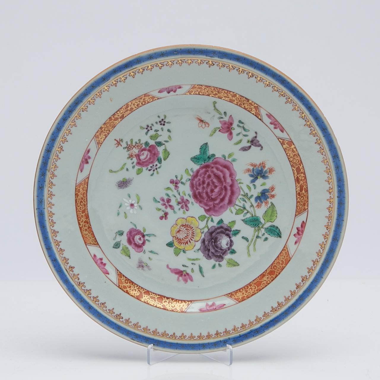 Tallrikar, 5 st, porslin, Kina, Qianlong (1736-95).