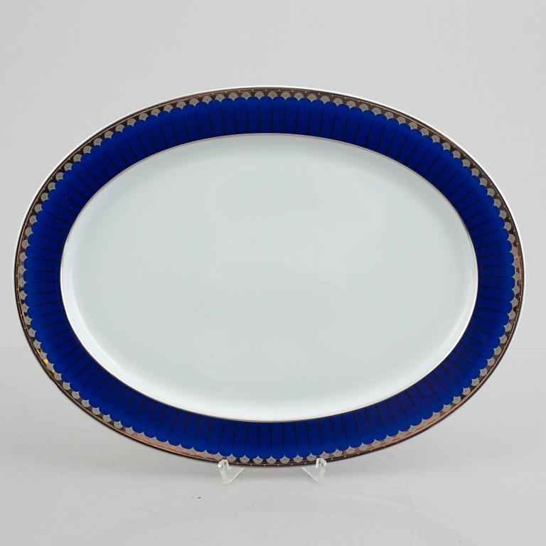 Sigvard Bernadotte, service, 52 pieces of porcelain, "Marianne Royal Blue" Christineholm/Fyrklövern, Millennium series 2000.